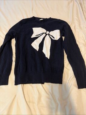 J. Crew Navy Sweater with White Logo Tag shrunken
